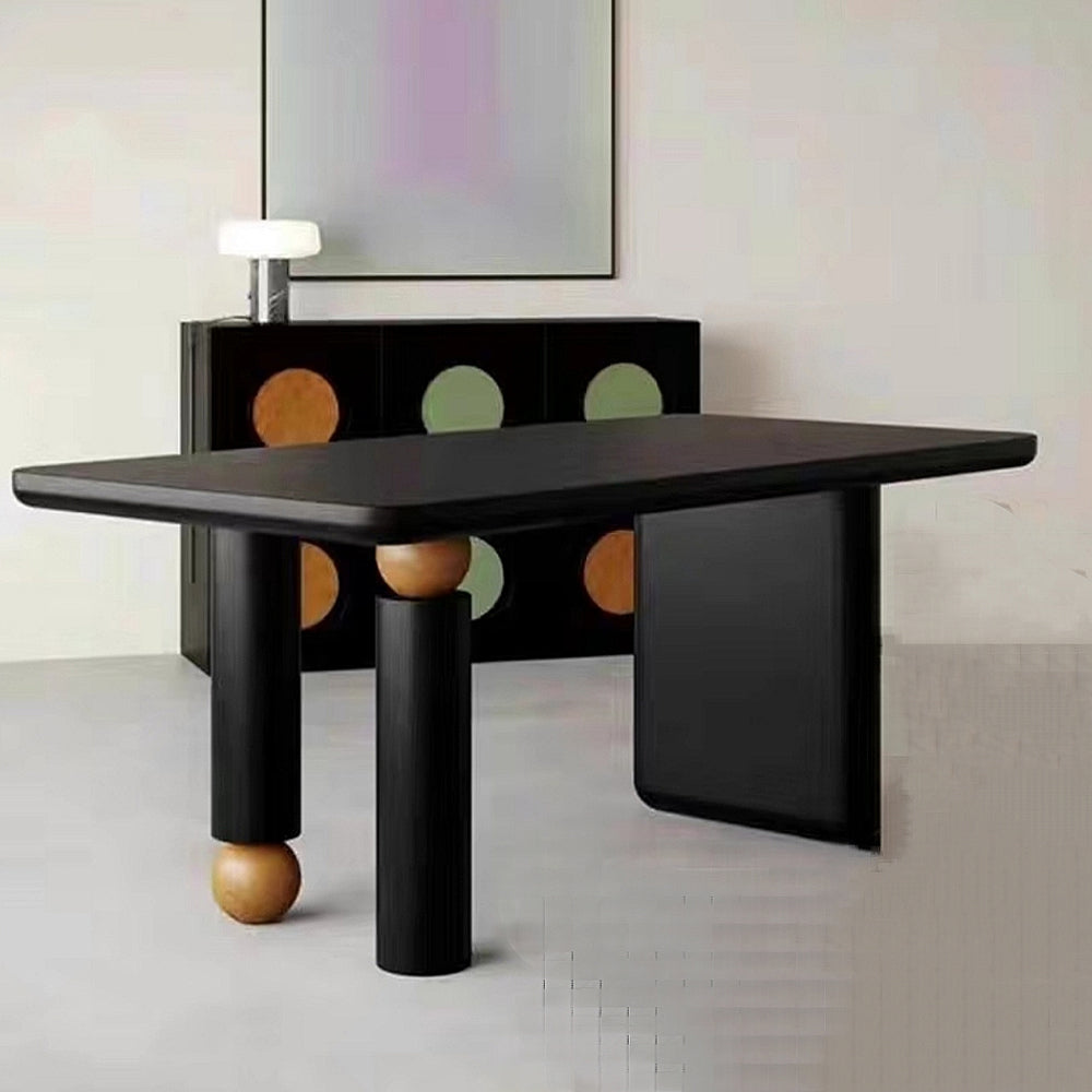 Black Dining Room Table - Unique Rectangle Table for Modern Dining Spaces