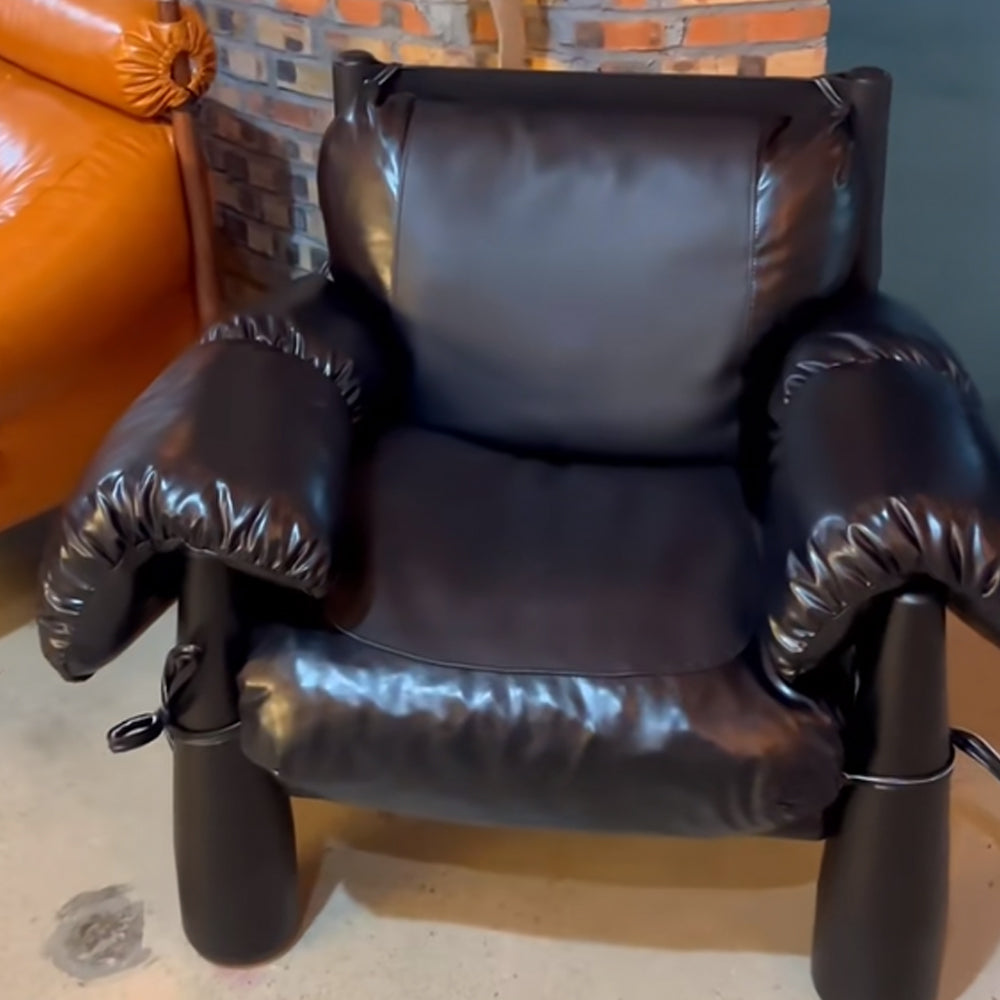 Black Leather Chair - Stylish Upholstered Chairs for Modern Living Room Furniture