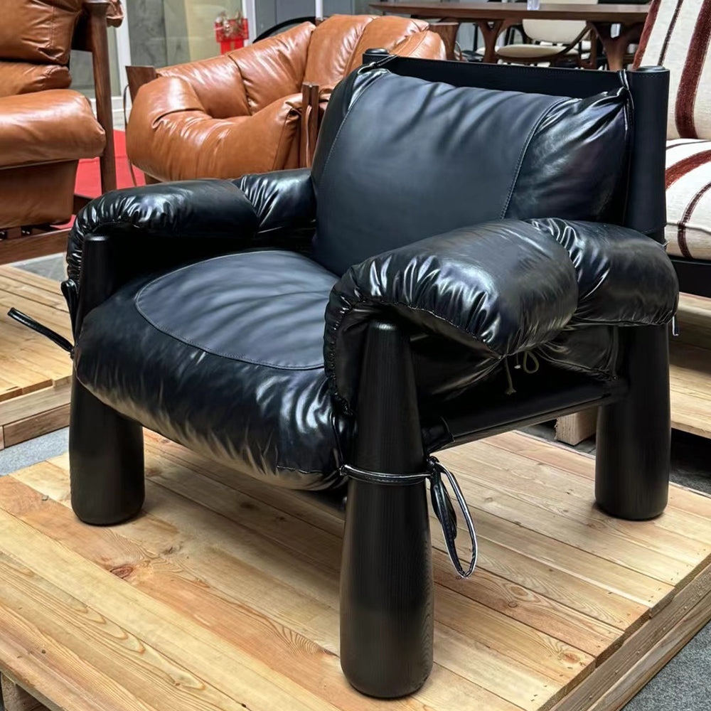 Black Leather Chair - Stylish Upholstered Chairs for Modern Living Room Furniture