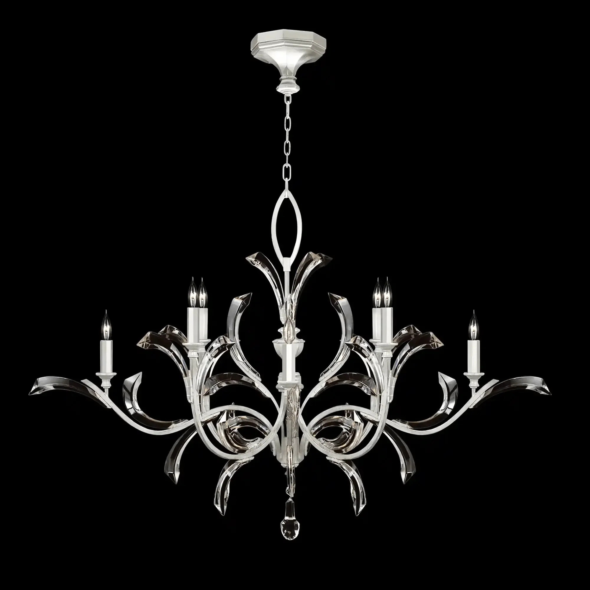 Blush Beveled Arcs 8 - Light Chandelier - Joyfuzzy