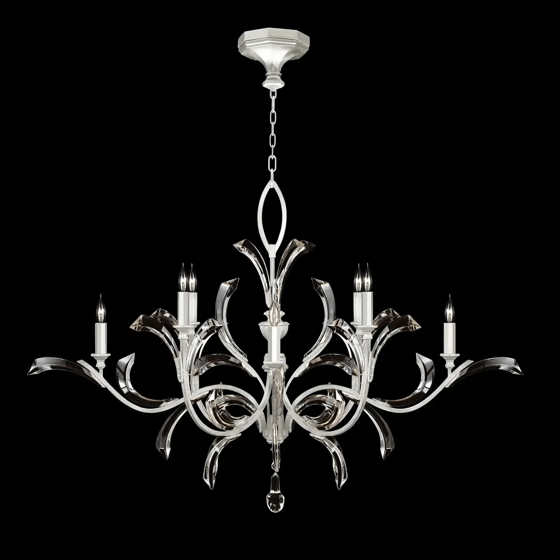 Blush Beveled Arcs 8 - Light Chandelier - Joyfuzzy