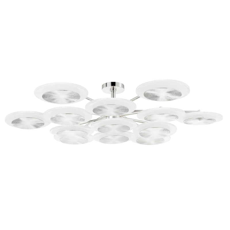 Joyfuzzy Ovo Ice Glass Round Chandelier 56.75" - SilverJoyfuzzy