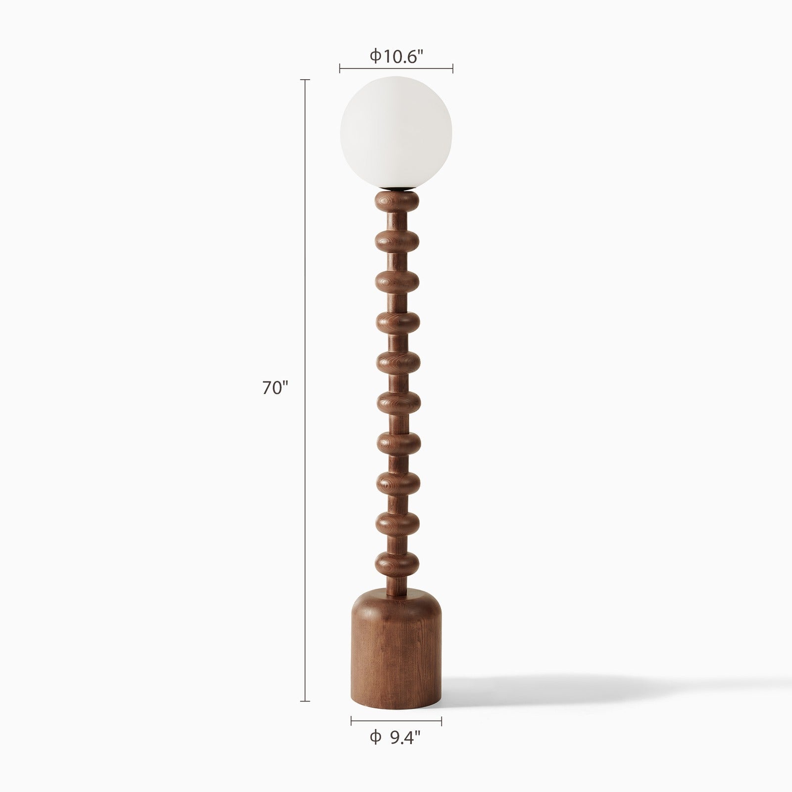 Marlow Bobbin Wood Globe Floor Lamp