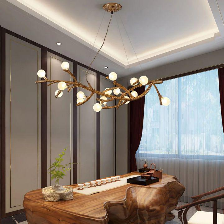 Boho Tree Branch Modern Chandelier - 10 heads Size: Dia 31.4″(80cm) x H 12.5″(32cm)Joyfuzzy