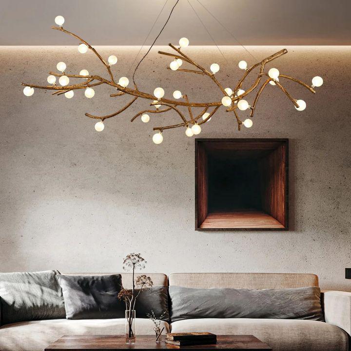 Boho Tree Branch Modern Chandelier - 10 heads Size: Dia 31.4″(80cm) x H 12.5″(32cm)Joyfuzzy