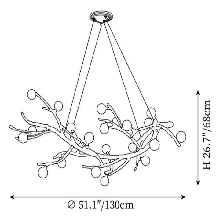 Boho Tree Branch Modern Chandelier - 10 heads Size: Dia 31.4″(80cm) x H 12.5″(32cm)Joyfuzzy