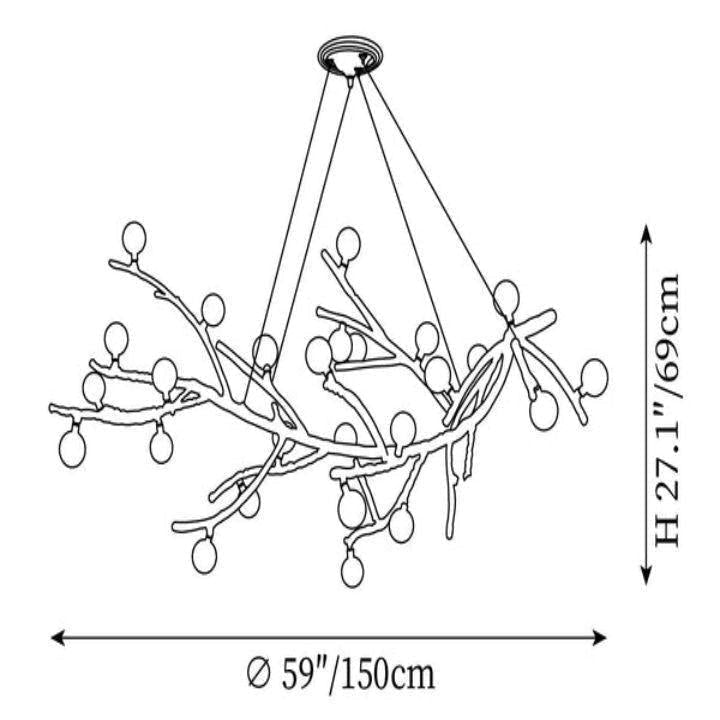 Boho Tree Branch Modern Chandelier - 32 heads Size: Dia 59″(150cm) x H 27.1″(69cm)Joyfuzzy