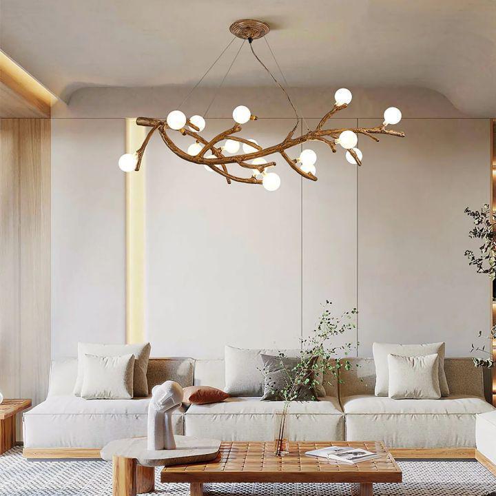Boho Tree Branch Modern Chandelier - 10 heads Size: Dia 31.4″(80cm) x H 12.5″(32cm)Joyfuzzy