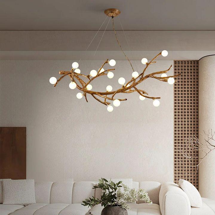 Boho Tree Branch Modern Chandelier - 10 heads Size: Dia 31.4″(80cm) x H 12.5″(32cm)Joyfuzzy