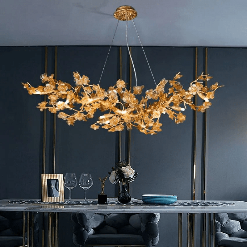 Branch Modern Leaf Linear Chandelier - 39.4" LJoyfuzzy