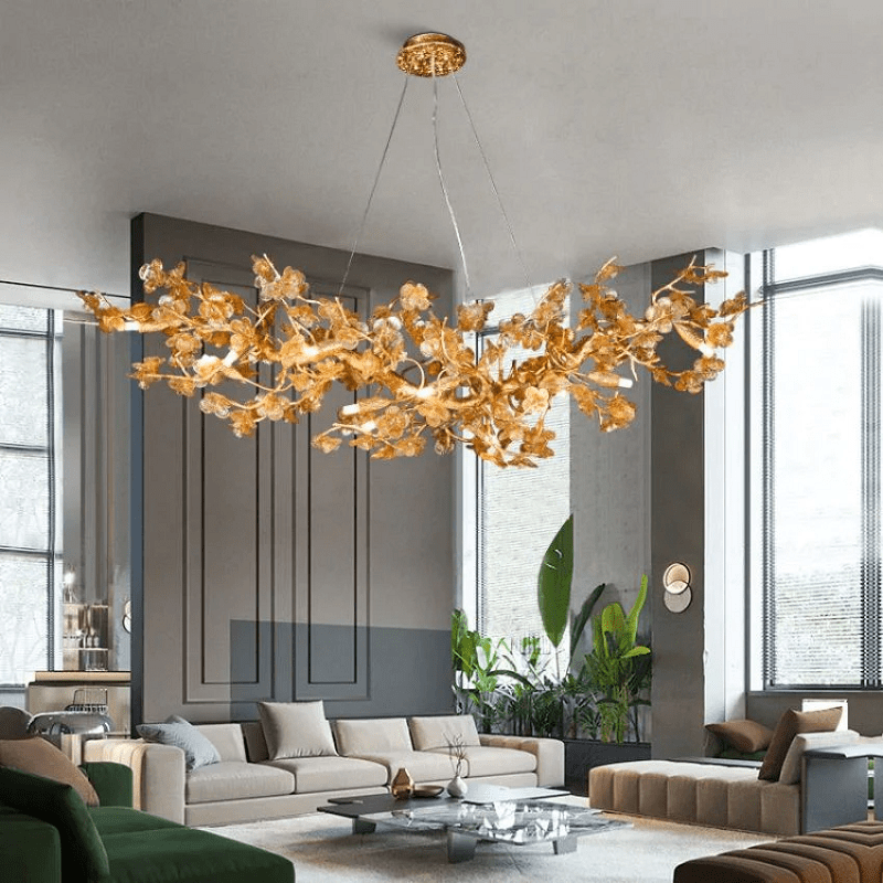 Branch Modern Leaf Linear Chandelier - 39.4" LJoyfuzzy