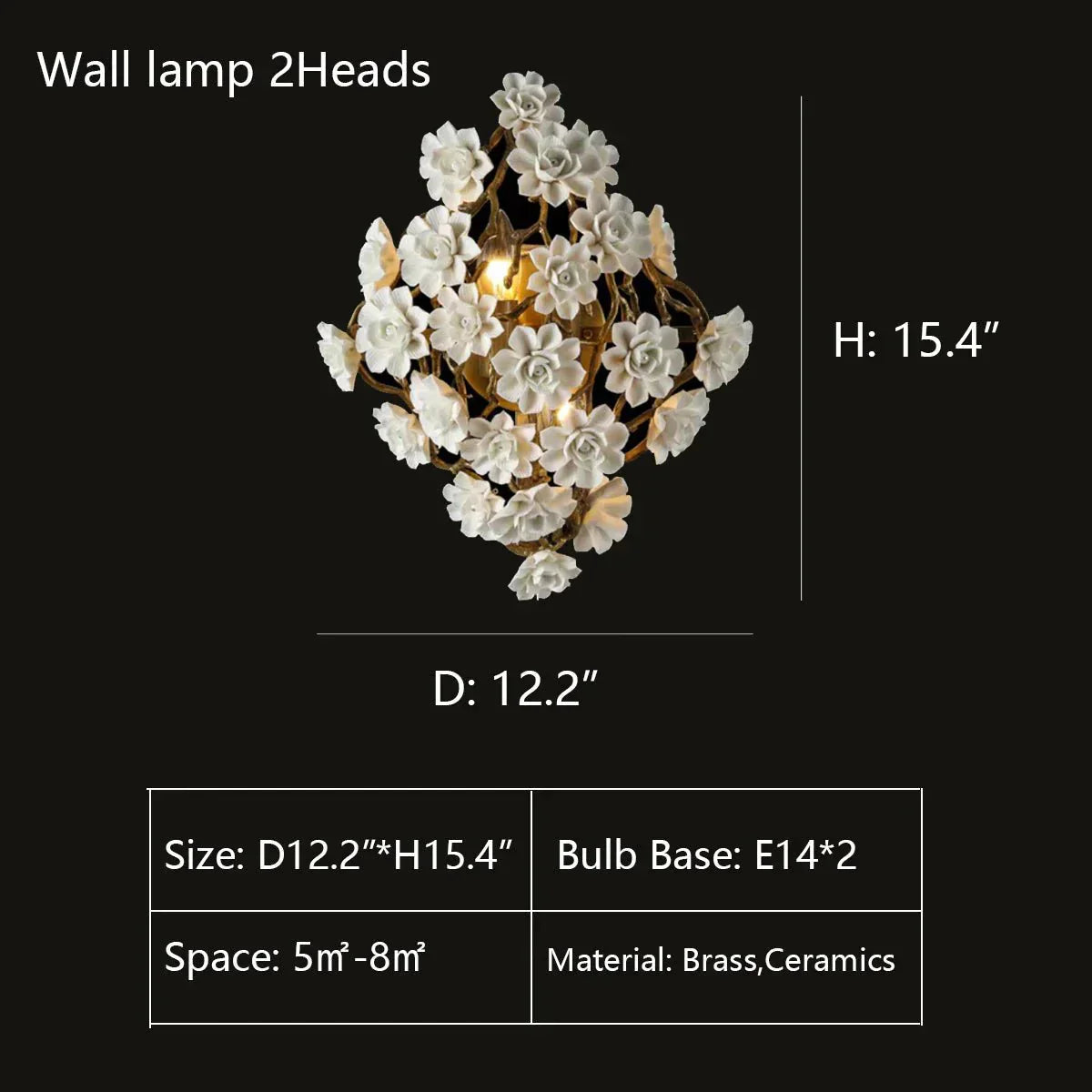 Brass and Ceramic Flower Art Chandelier Post Modern Light Luxury Style for Living and Dining Areas - Joyfuzzy