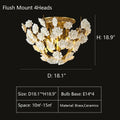 Brass and Ceramic Flower Art Chandelier Post Modern Light Luxury Style for Living and Dining Areas - Joyfuzzy