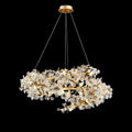 Brass Branch Chandelier with Crystal Leaf Accents Elegant Style for Living or Bedroom Decor - Style A / D23.6