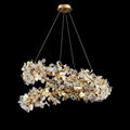 Brass Branch Chandelier with Crystal Leaf Accents Elegant Style for Living or Bedroom Decor - Style B / L47.2