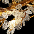 Brass Branch Chandelier with Crystal Leaf Accents Elegant Style for Living or Bedroom Decor - Style B / L47.2