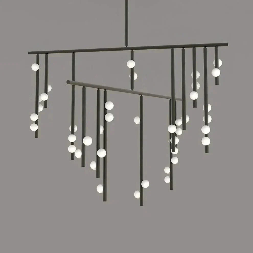 Brass Drop System Chandelier - 42 heads L 120cm x W 110cm x H 98.5cm / L 47.2" x W 43.3" x H 38.8"BlackJoyfuzzy