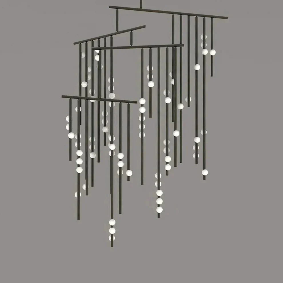 Brass Drop System Chandelier - 76 heads L 220cm x W 180cm x H 400cm / L 86.6" x W 70.9" x H 157.5"BlackJoyfuzzy