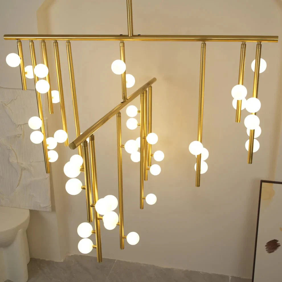 Brass Drop System Chandelier - 76 heads L 220cm x W 180cm x H 400cm / L 86.6" x W 70.9" x H 157.5"BlackJoyfuzzy