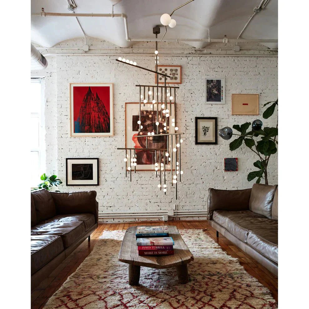 Brass Drop System Chandelier - 76 heads L 220cm x W 180cm x H 400cm / L 86.6" x W 70.9" x H 157.5"BlackJoyfuzzy