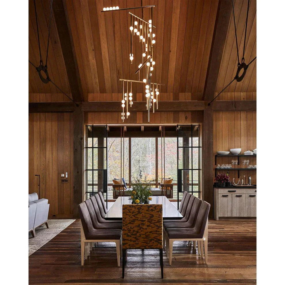 Brass Drop System Chandelier - 76 heads L 220cm x W 180cm x H 400cm / L 86.6" x W 70.9" x H 157.5"BlackJoyfuzzy