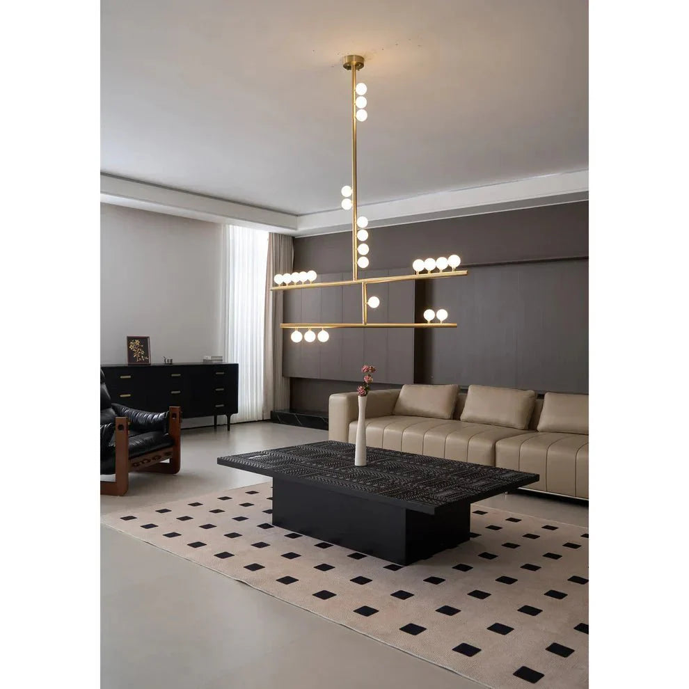 Brass Drop System Chandelier - 76 heads L 220cm x W 180cm x H 400cm / L 86.6" x W 70.9" x H 157.5"BlackJoyfuzzy