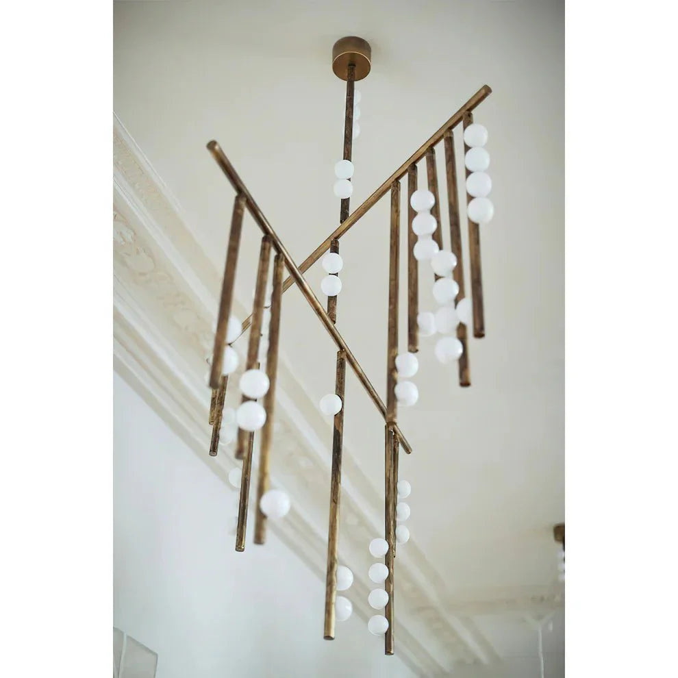 Brass Drop System Chandelier - 76 heads L 220cm x W 180cm x H 400cm / L 86.6" x W 70.9" x H 157.5"BlackJoyfuzzy