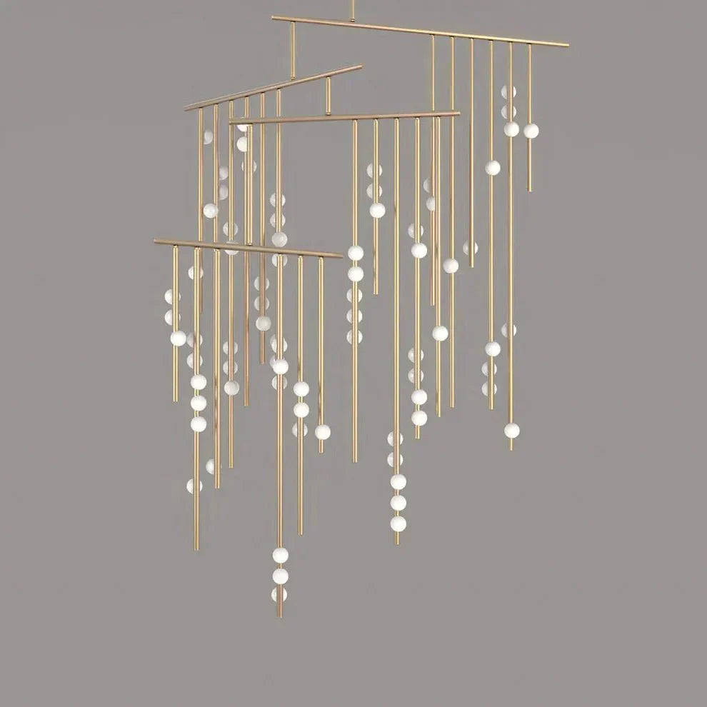 Brass Drop System Chandelier - 76 heads L 220cm x W 180cm x H 400cm / L 86.6" x W 70.9" x H 157.5"BrassJoyfuzzy