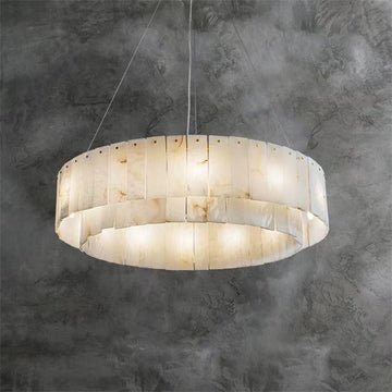 Brendra Alabaster 2 - Tier Round Chandelier - 22"DJoyfuzzy