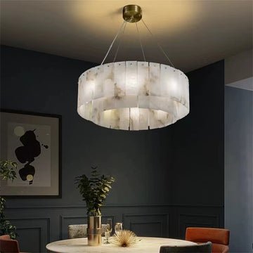 Brendra Alabaster 2 - Tier Round Chandelier - 22"DJoyfuzzy