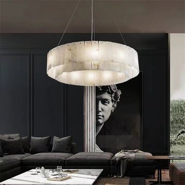 Brendra Alabaster 2 - Tier Round Chandelier - 22"DJoyfuzzy