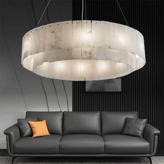 Brendra Alabaster 2 - Tier Round Chandelier - 22"DJoyfuzzy