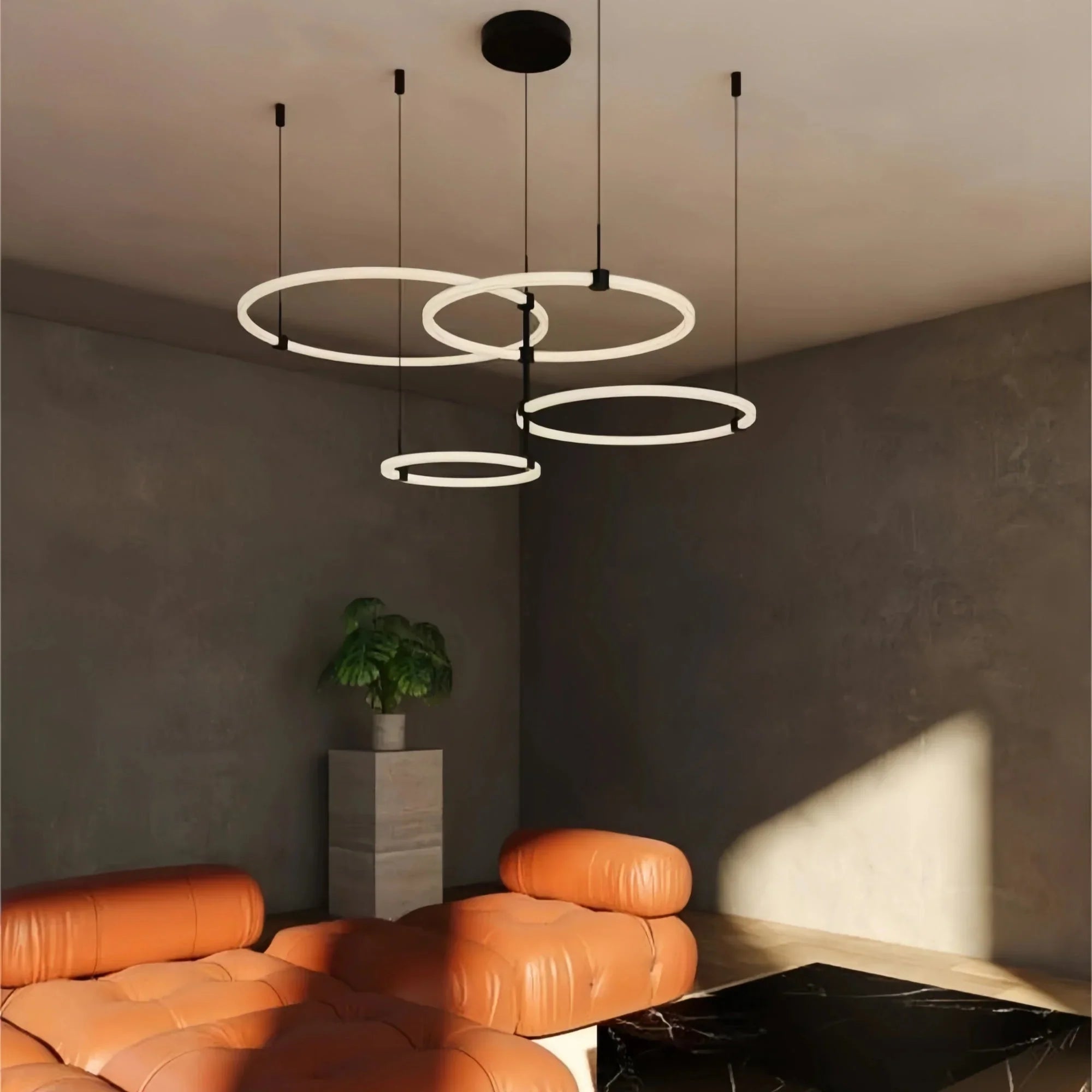 Bruni LED Chandelier Brushed Gold and Black - Joyfuzzy