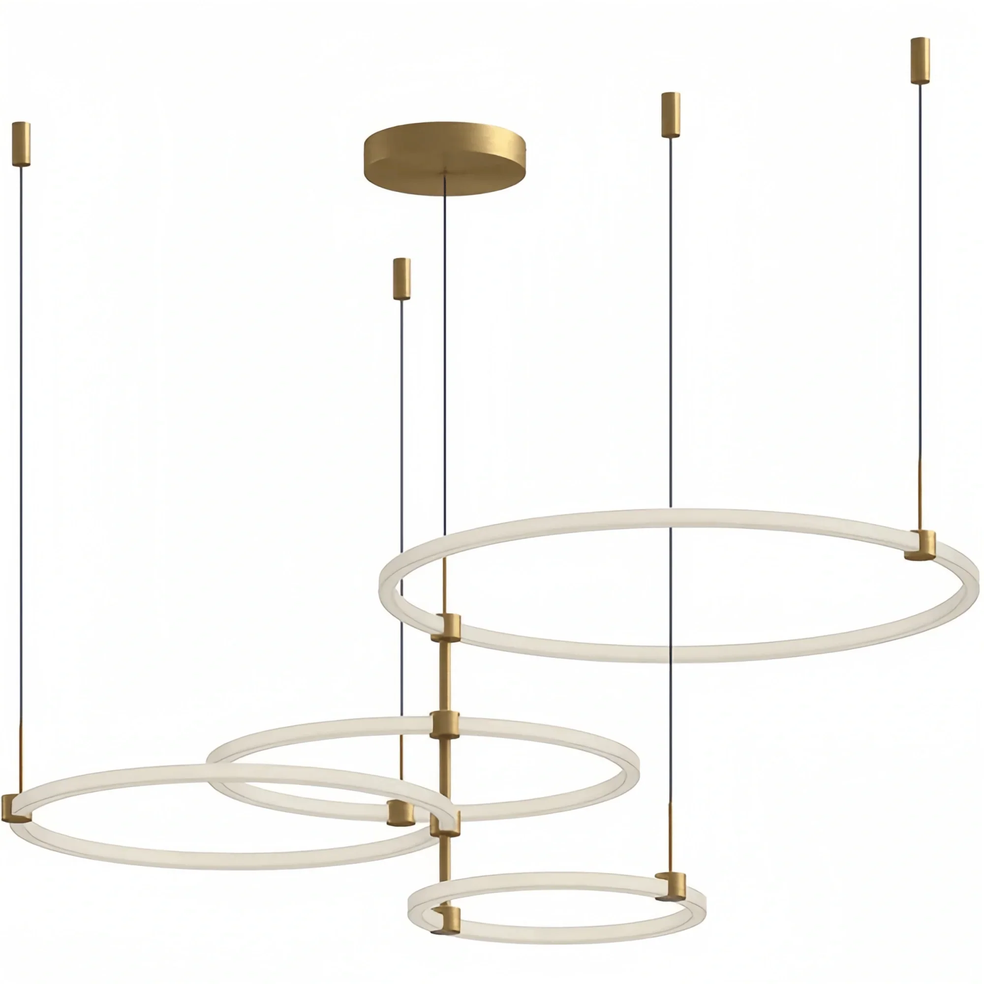 Bruni LED Chandelier Brushed Gold and Black - Joyfuzzy