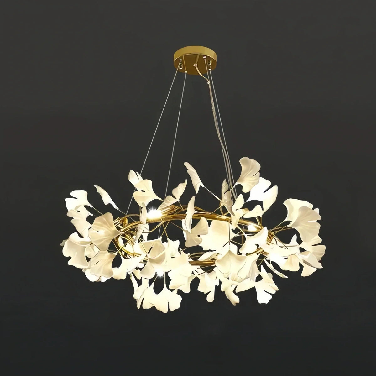 BU Ginkgo Ceramic Circle Chandelier-