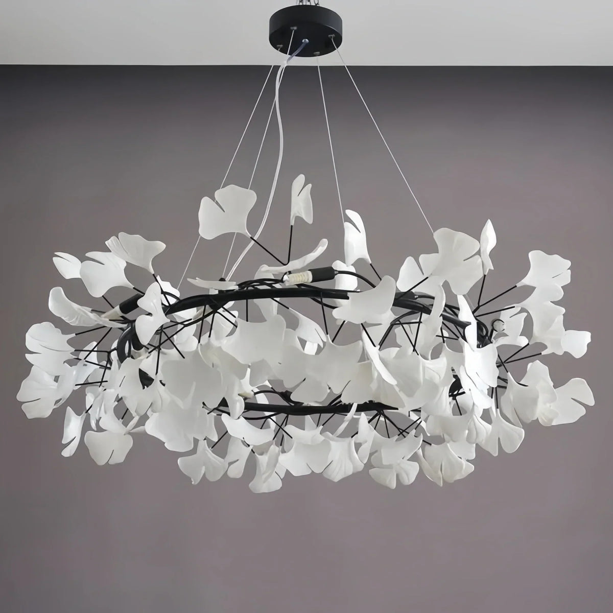 BU Ginkgo Ceramic Circle Chandelier-