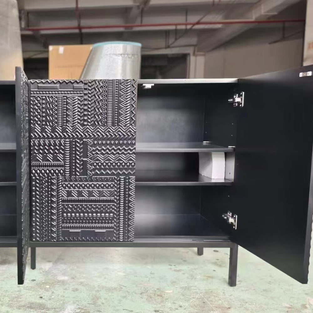 Buffet Cabinet with Storage - Modern Sideboard & Black Entryway Cabinet for Elegant Spaces