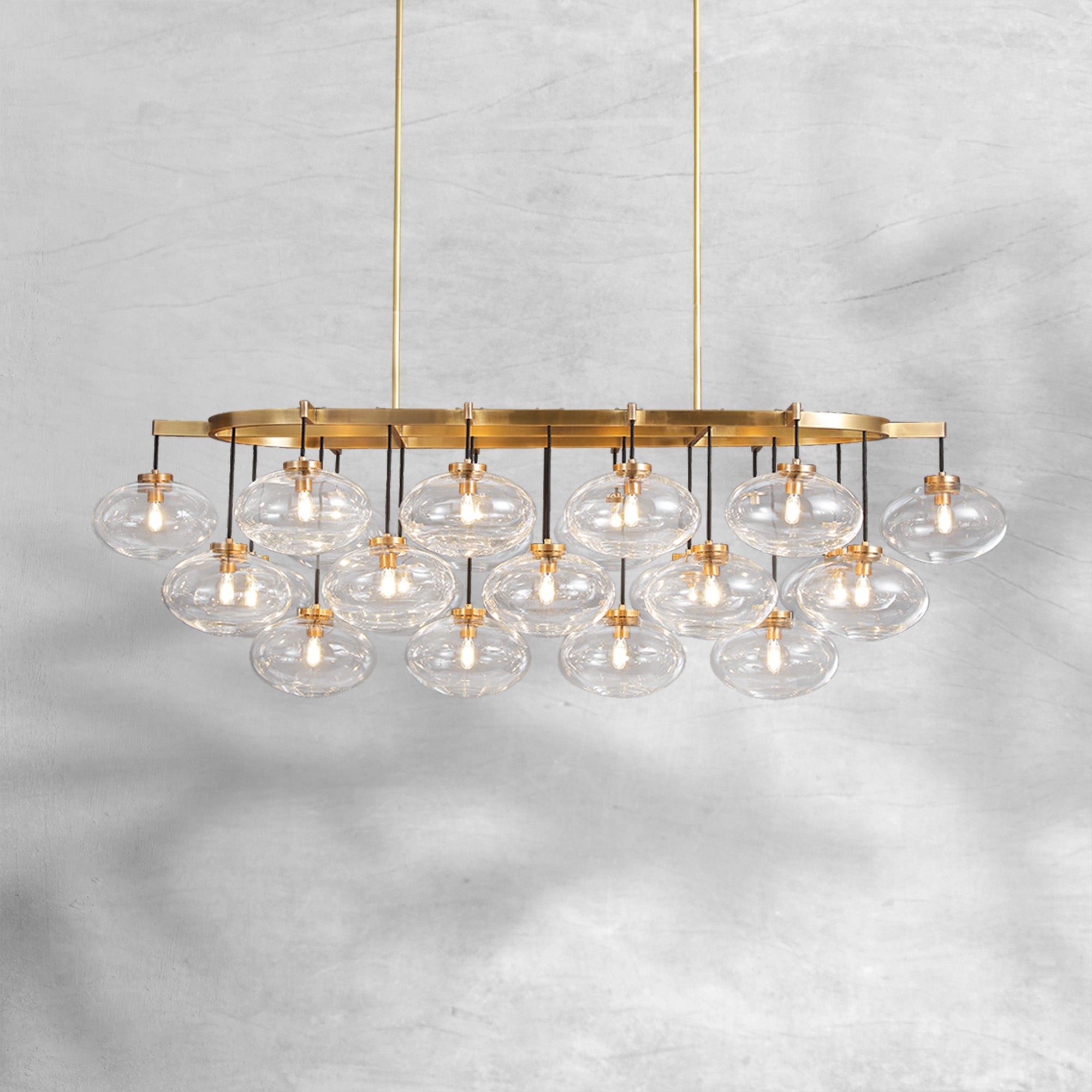 Cabfz Clear Glass Linear Chandelier 72"