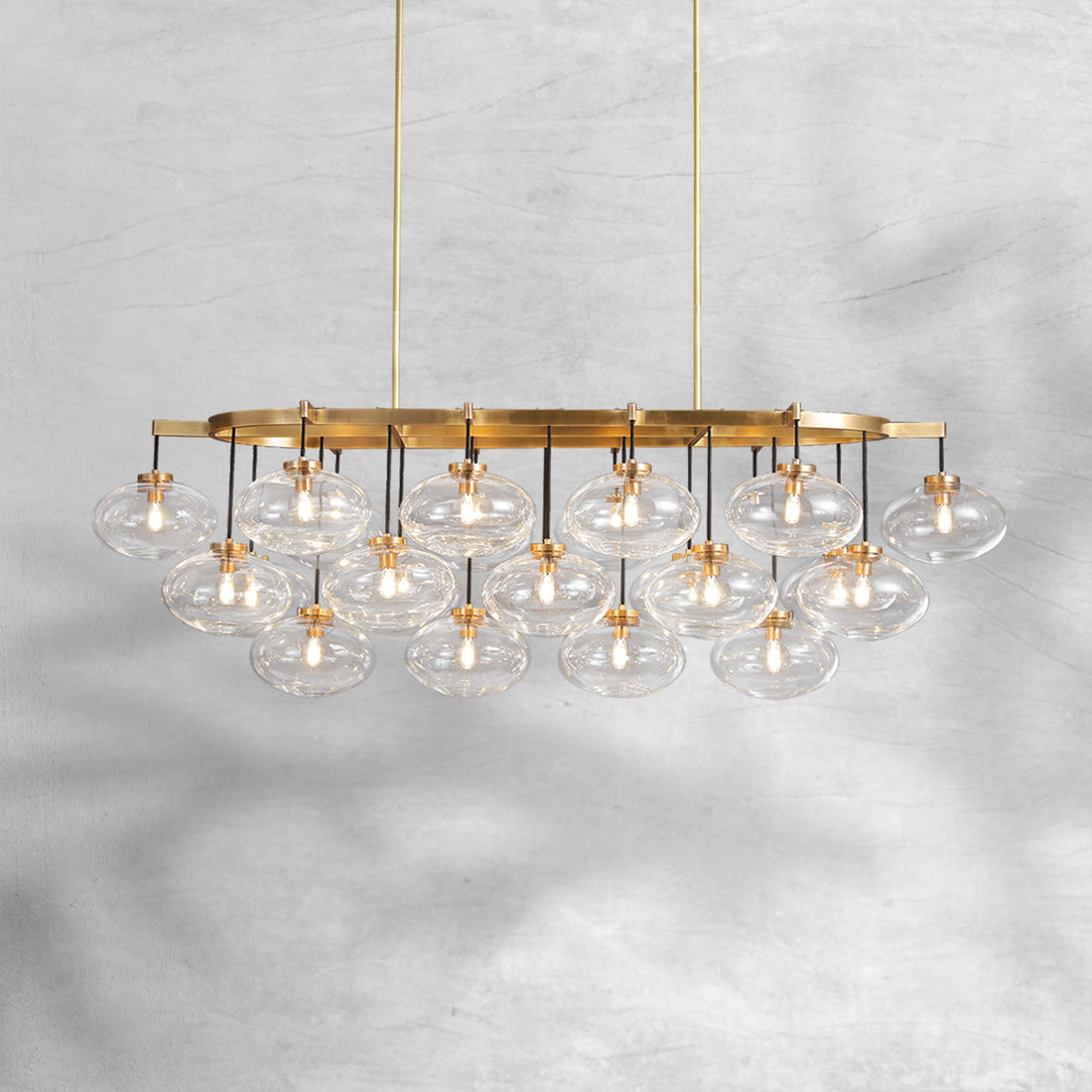 Cabfz Clear Glass Linear Chandelier 72"