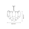 Caia Murano Glass Chandelier for Living Room - L 100cm x H 34cm / ∅ 39.3″ x H 13.3″Pink & WhiteJoyfuzzy
