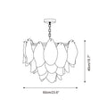 Caia Murano Glass Chandelier for Living Room - L 100cm x H 34cm / ∅ 39.3″ x H 13.3″Pink & WhiteJoyfuzzy
