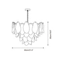 Caia Murano Glass Chandelier for Living Room - L 100cm x H 34cm / ∅ 39.3″ x H 13.3″Pink & WhiteJoyfuzzy