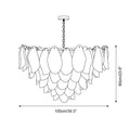 Caia Murano Glass Chandelier for Living Room - L 100cm x H 34cm / ∅ 39.3″ x H 13.3″Pink & WhiteJoyfuzzy