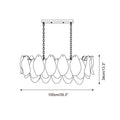 Caia Murano Glass Chandelier for Living Room - L 100cm x H 34cm / ∅ 39.3″ x H 13.3″WhiteJoyfuzzy