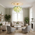 Caia Murano Glass Chandelier for Living Room - L 100cm x H 34cm / ∅ 39.3″ x H 13.3″WhiteJoyfuzzy