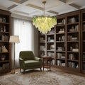 Caia Murano Glass Chandelier for Living Room - L 100cm x H 34cm / ∅ 39.3″ x H 13.3″WhiteJoyfuzzy