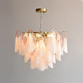 Caia Murano Glass Chandelier for Living Room - Dia 50cm x H 35cm / ∅ 19.6″ x H 13.7″Pink & WhiteJoyfuzzy