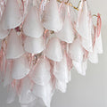 Caia Murano Glass Chandelier for Living Room - Dia 100cm x H 60cm / ∅ 39.3″ x H 23.6″Pink & WhiteJoyfuzzy
