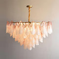 Caia Murano Glass Chandelier for Living Room - Dia 100cm x H 60cm / ∅ 39.3″ x H 23.6″Pink & WhiteJoyfuzzy