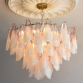 Caia Murano Glass Chandelier for Living Room - Dia 100cm x H 60cm / ∅ 39.3″ x H 23.6″Pink & WhiteJoyfuzzy